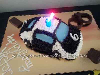 Coolest Birthday Cakes on Coolest Police Car Cake With Finger Lights   Coolest Birthday Cakes
