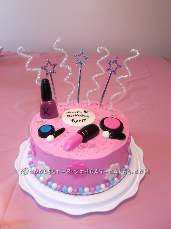 Sweet Makeup Cake For An 8 Year Old Girl